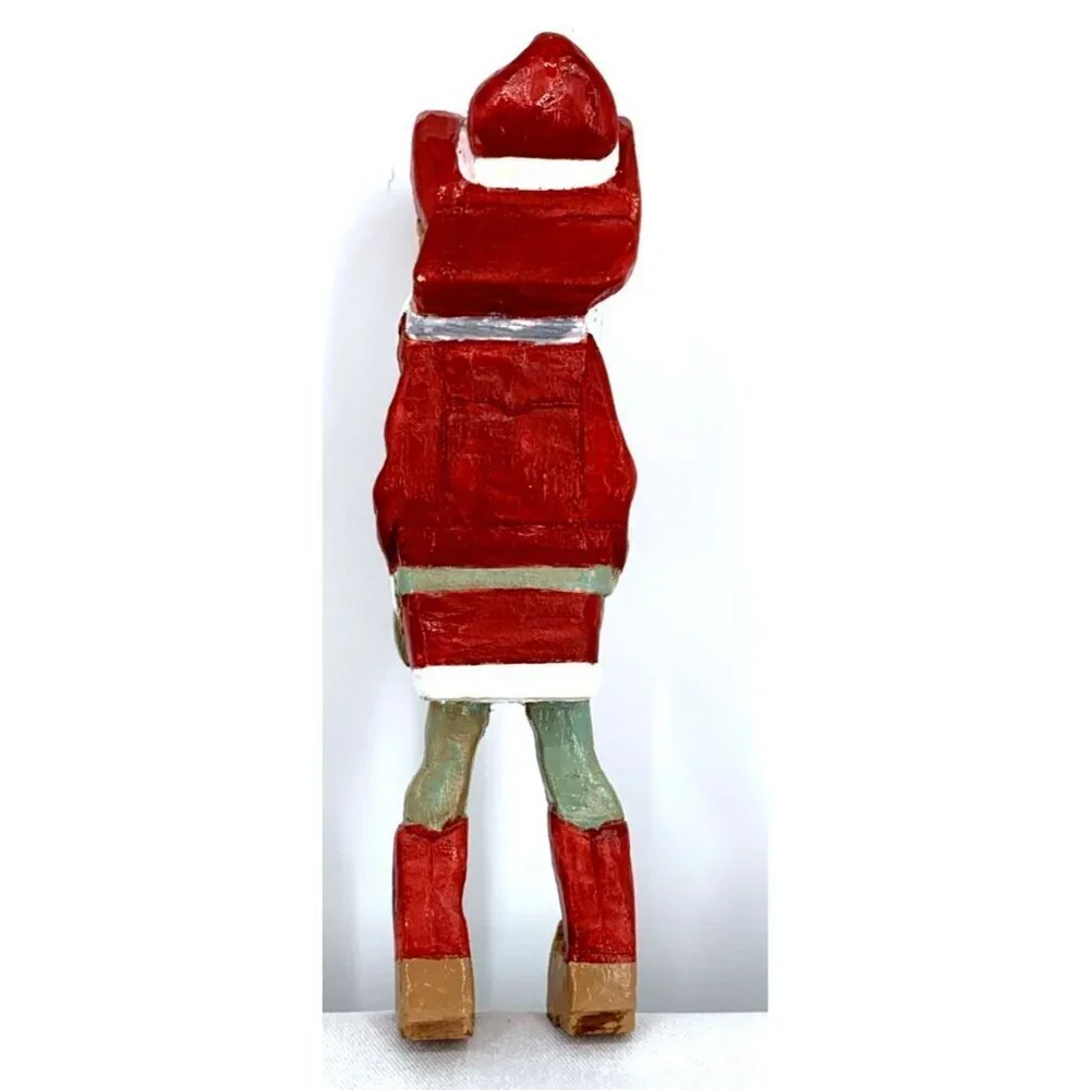 Wes Hart Cowboy Santa Folk Art Primitive Hand Crafted Wooden 7